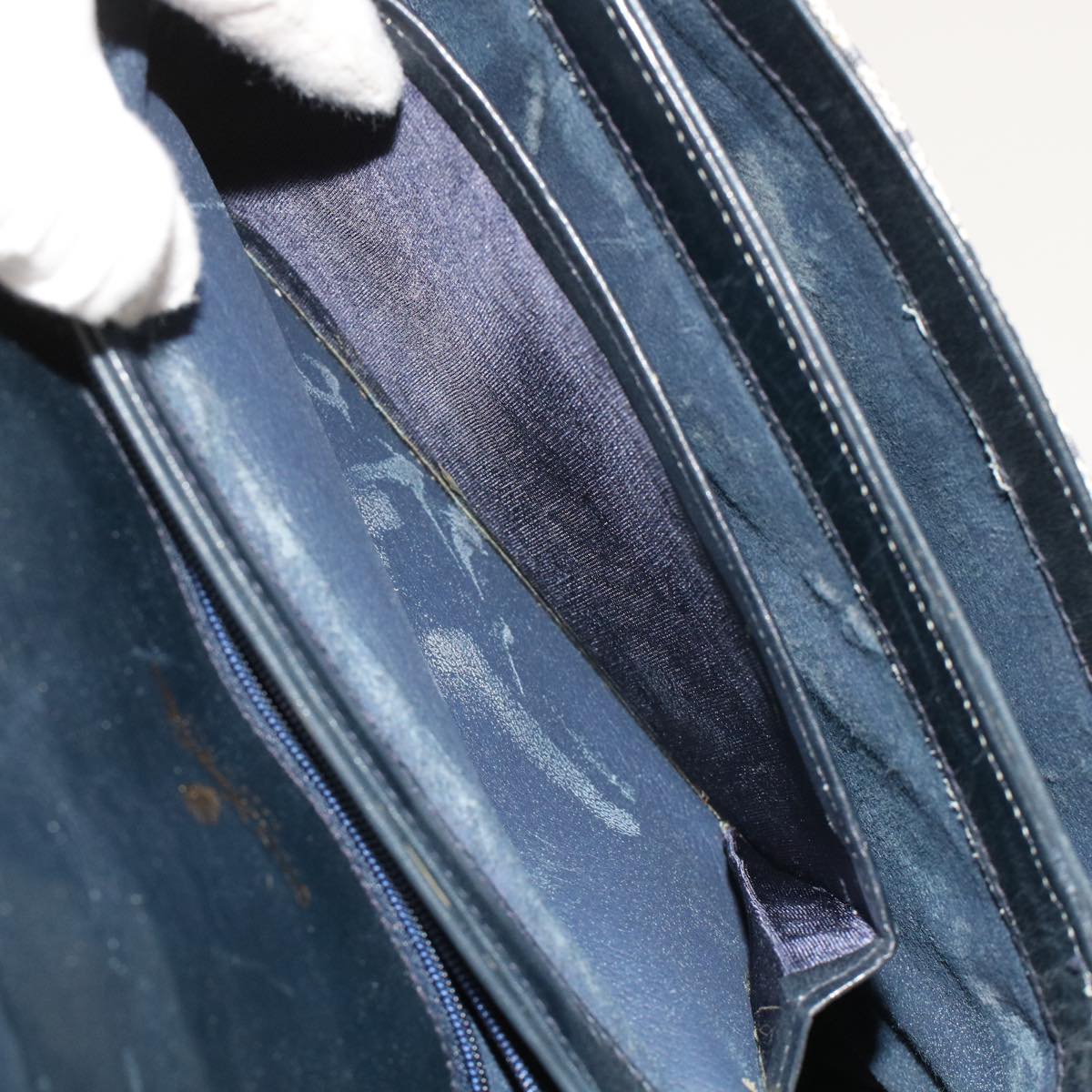 GUCCI GG Canvas Shoulder Bag PVC Leather Navy yk7925