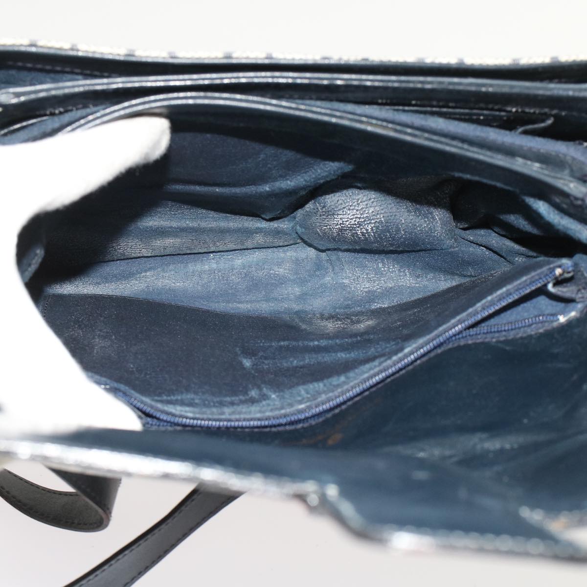 GUCCI GG Canvas Shoulder Bag PVC Leather Navy yk7925