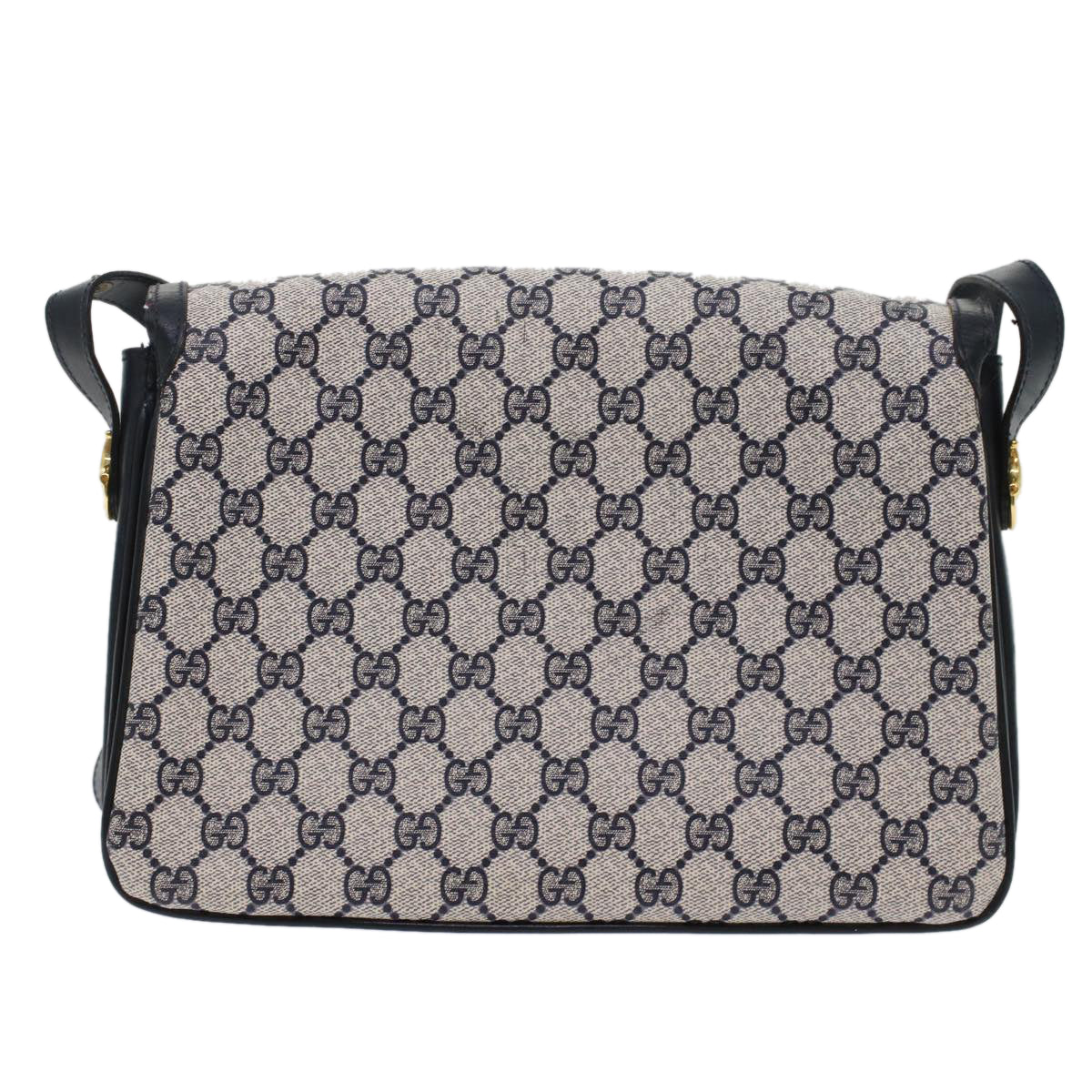 GUCCI GG Canvas Shoulder Bag PVC Leather Navy yk7925