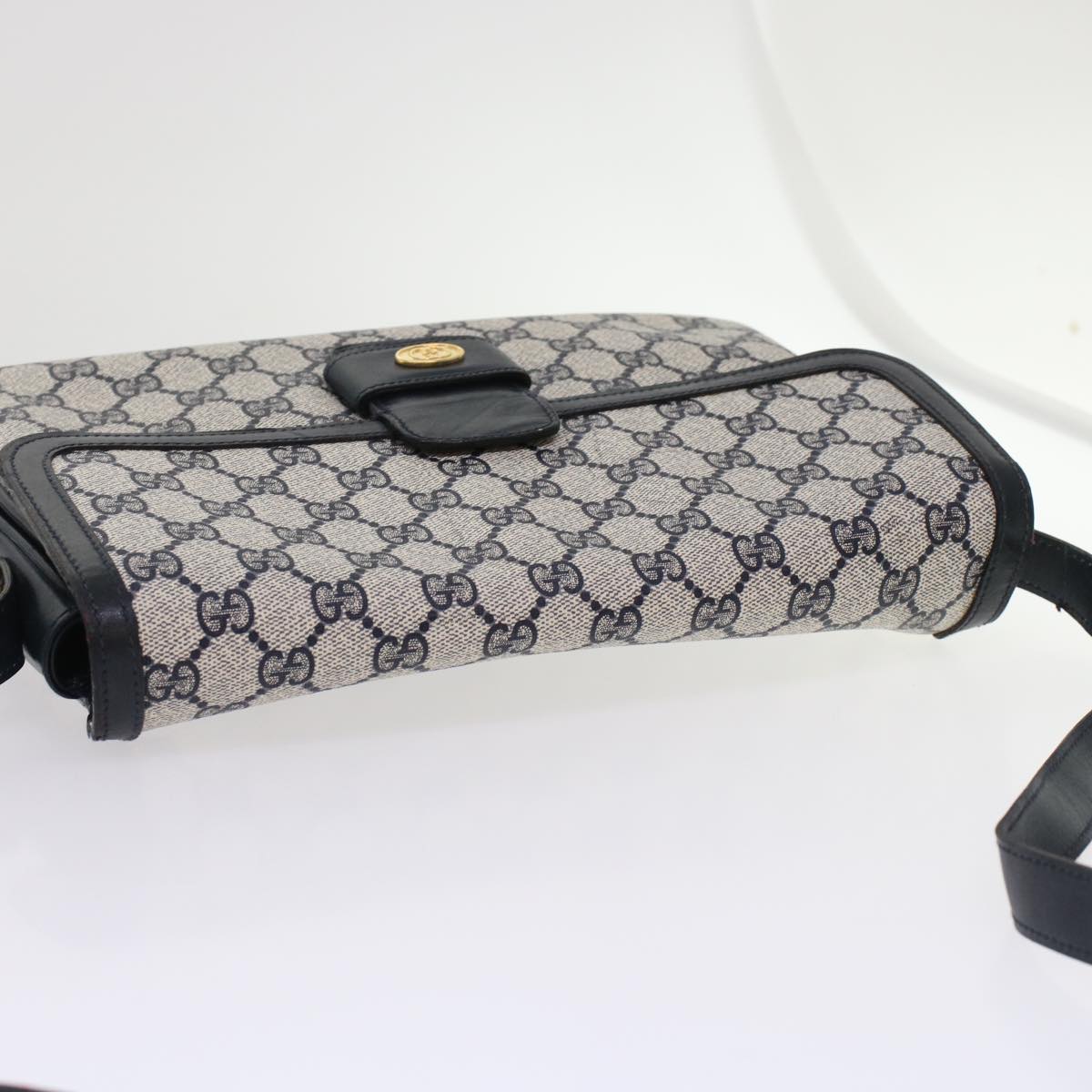 GUCCI GG Canvas Shoulder Bag PVC Leather Navy yk7925