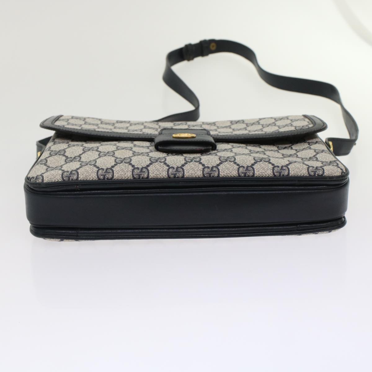 GUCCI GG Canvas Shoulder Bag PVC Leather Navy yk7925