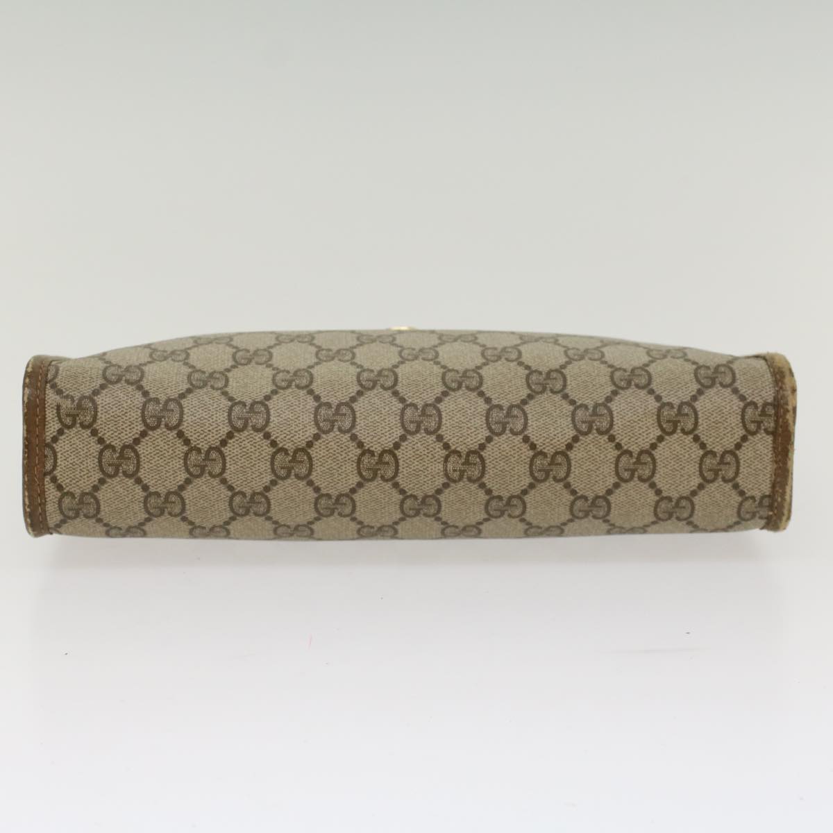 GUCCI GG Canvas Clutch Bag PVC Leather Beige yk7935B