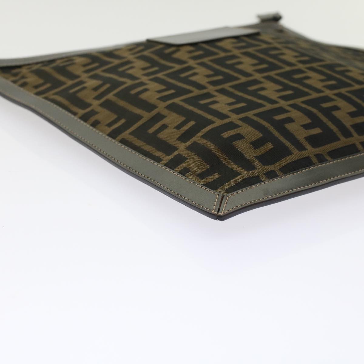 FENDI Zucca Canvas Clutch Bag Black Brown yk7944