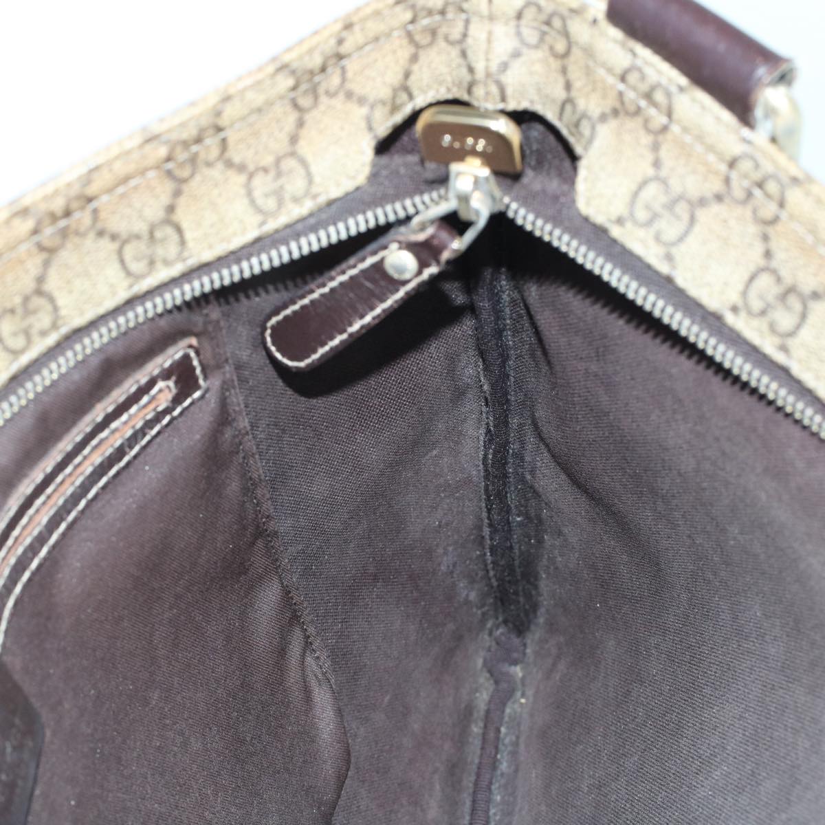 GUCCI GG Canvas Shoulder Bag PVC Leather Beige 201446 yk7961