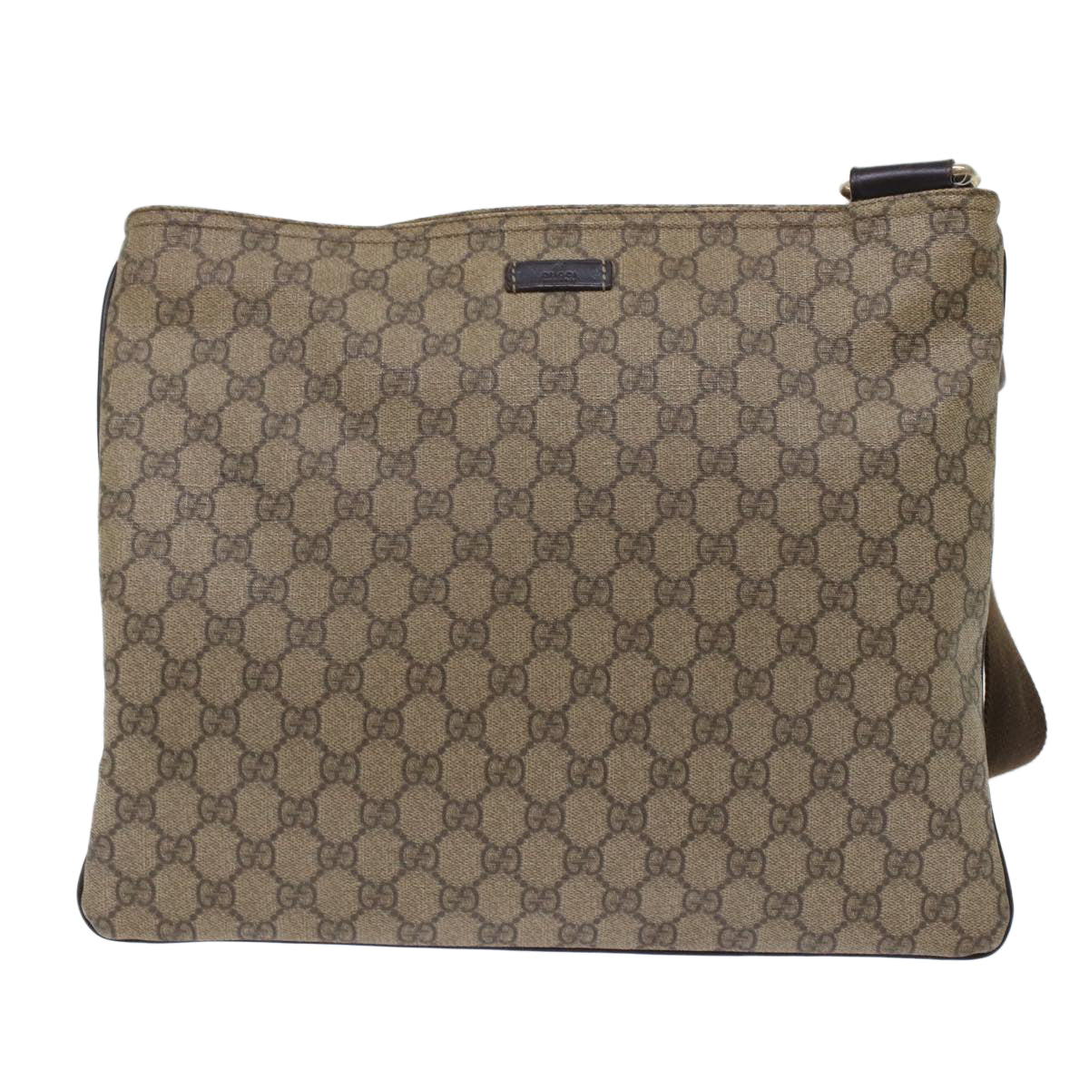 GUCCI GG Canvas Shoulder Bag PVC Leather Beige 201446 yk7961