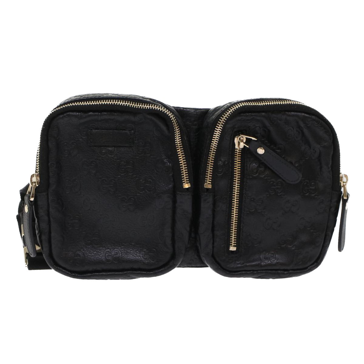 GUCCI GG Canvas Guccissima Waist bag Black 246417 yk7966