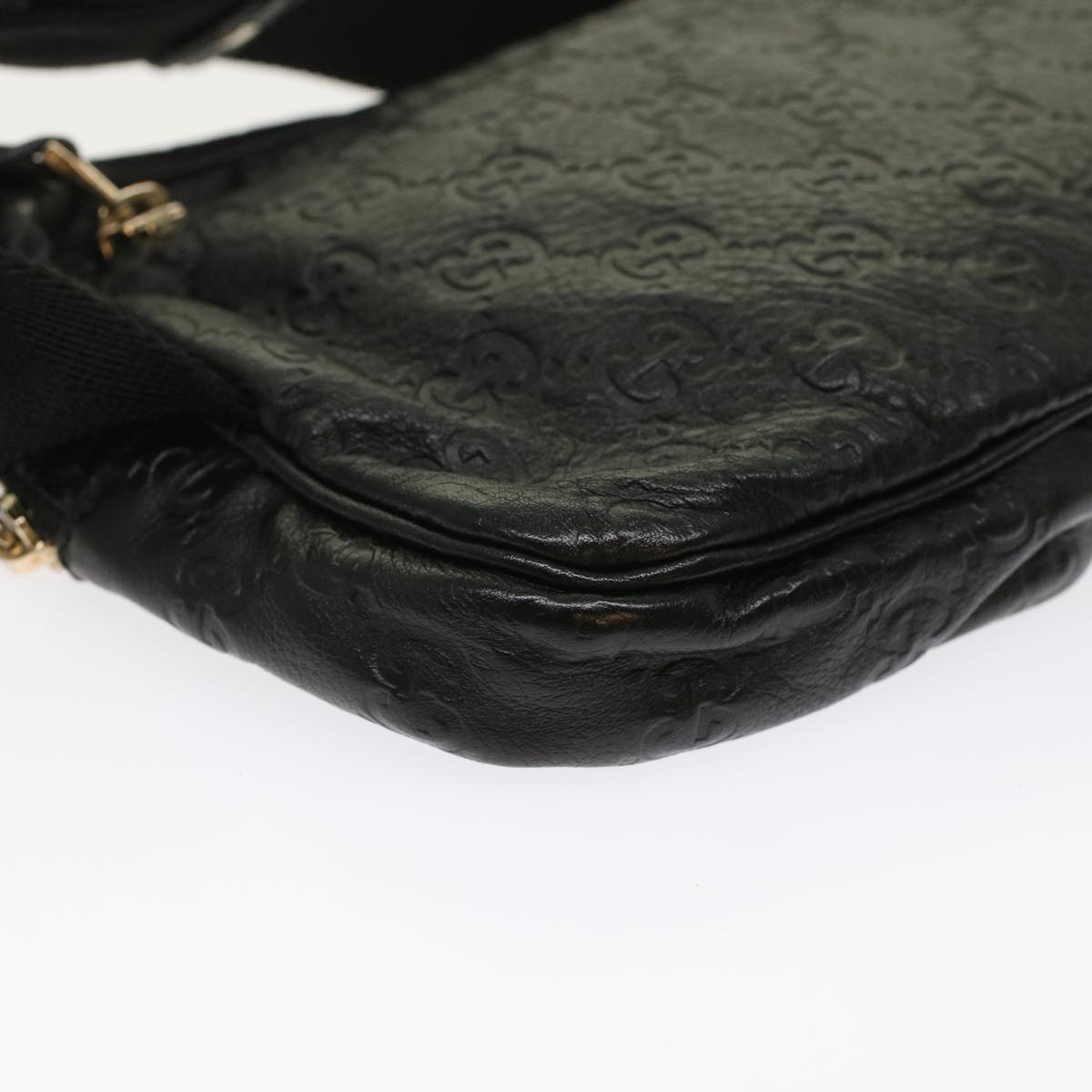GUCCI GG Canvas Guccissima Waist bag Black 246417 yk7966