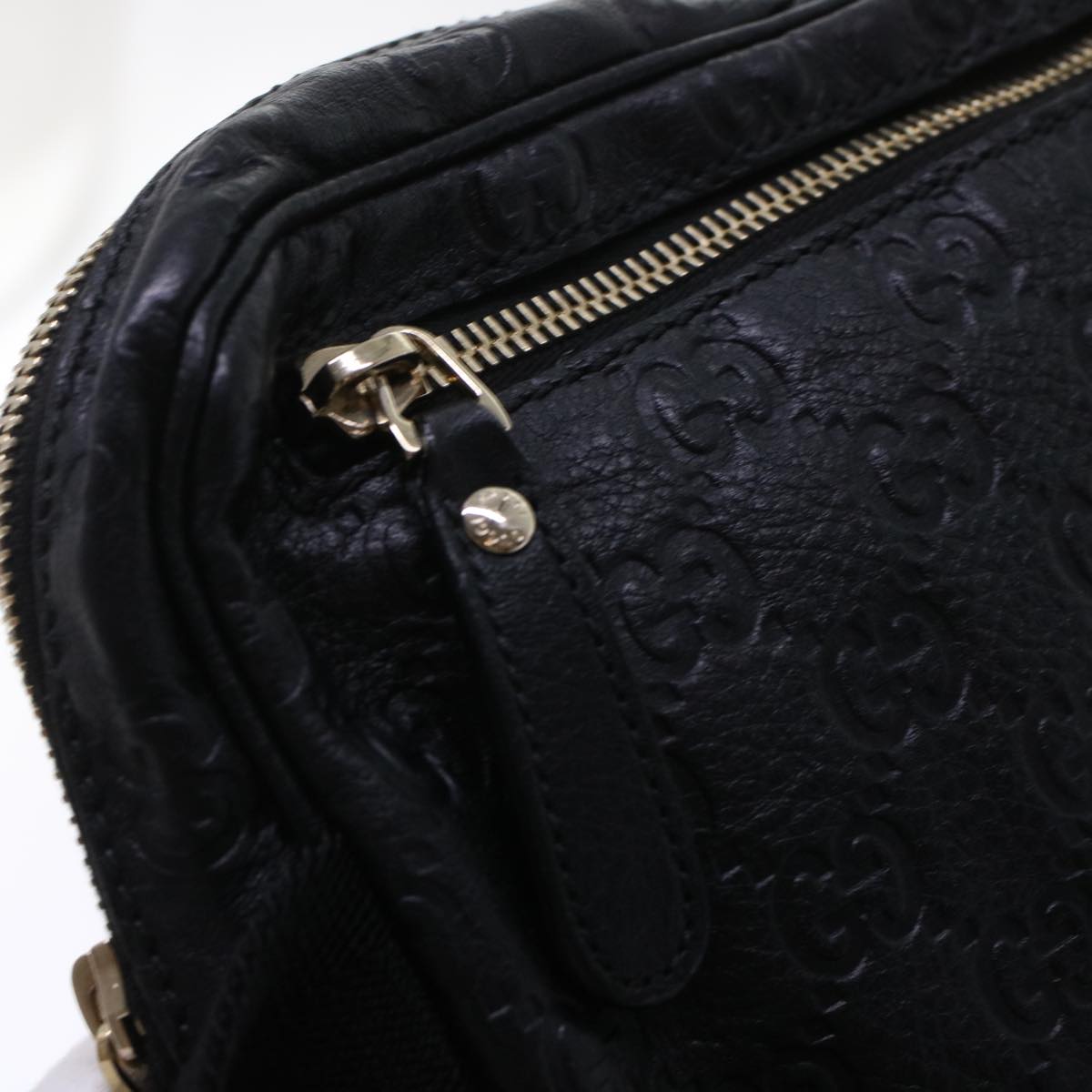 GUCCI GG Canvas Guccissima Waist bag Black 246417 yk7966