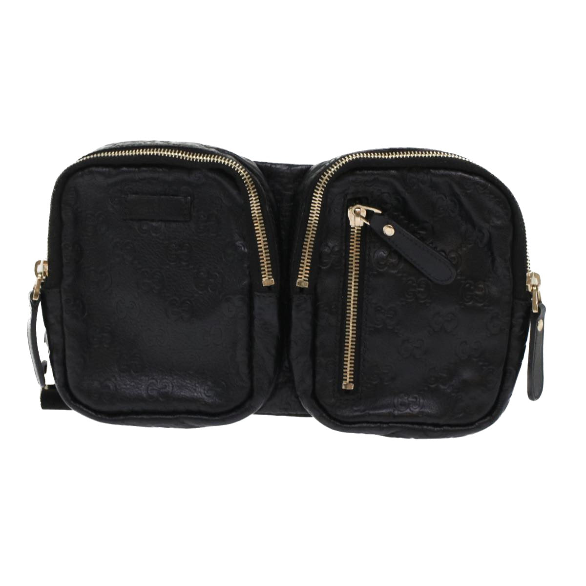 GUCCI GG Canvas Guccissima Waist bag Black 246417 yk7966