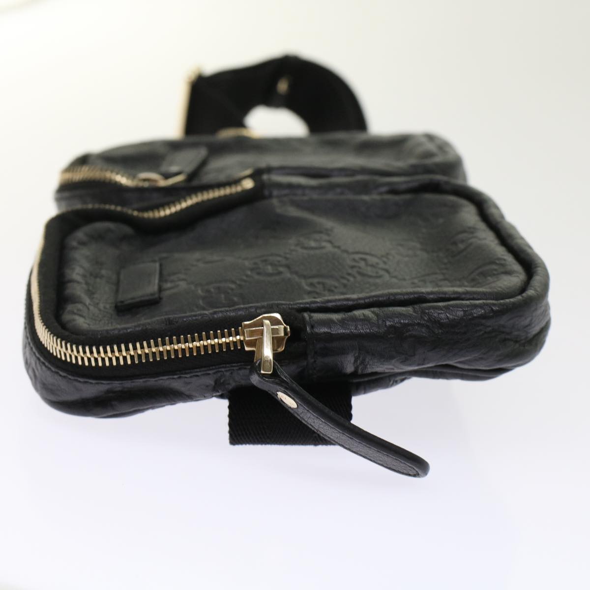 GUCCI GG Canvas Guccissima Waist bag Black 246417 yk7966