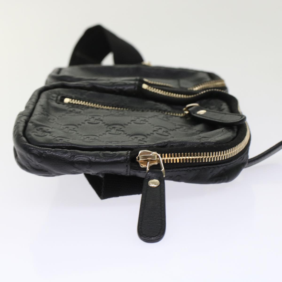 GUCCI GG Canvas Guccissima Waist bag Black 246417 yk7966