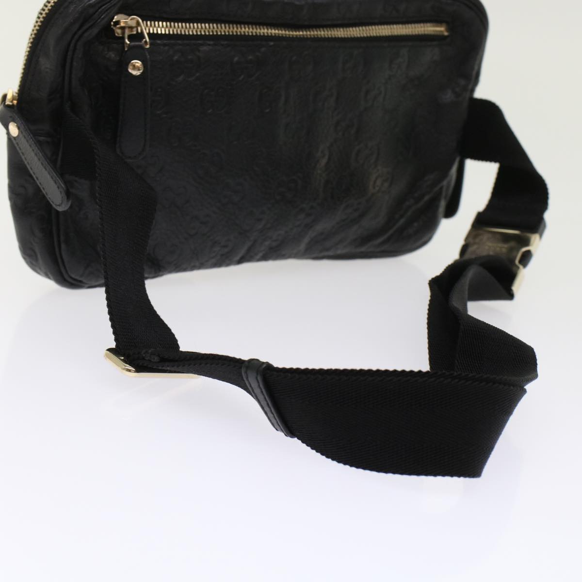 GUCCI GG Canvas Guccissima Waist bag Black 246417 yk7966