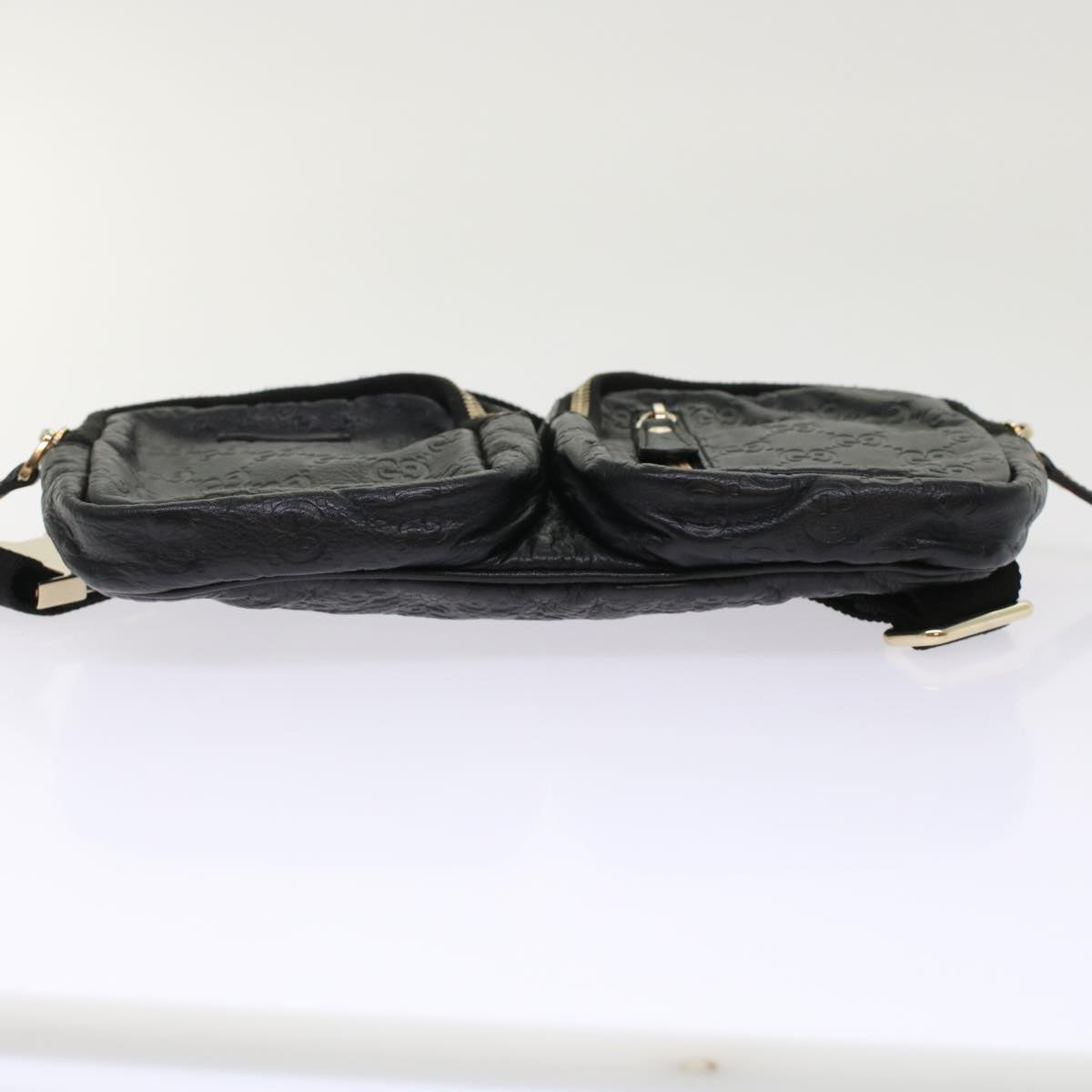 GUCCI GG Canvas Guccissima Waist bag Black 246417 yk7966
