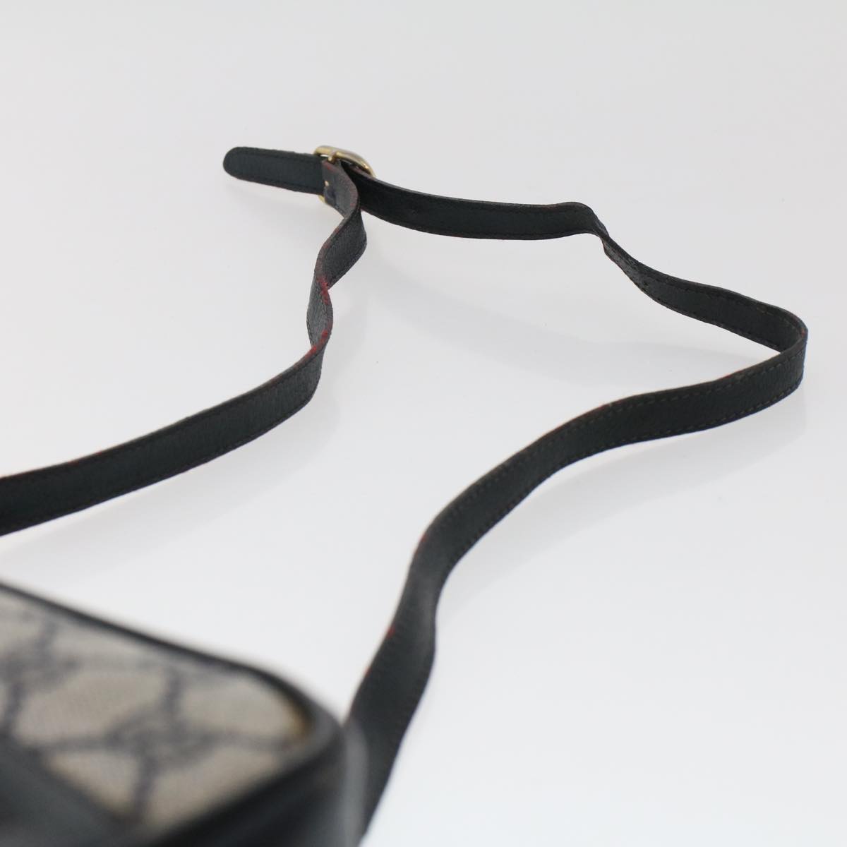 GUCCI GG Canvas Sherry Line Shoulder Bag Gray Red Navy 010.378... yk7969