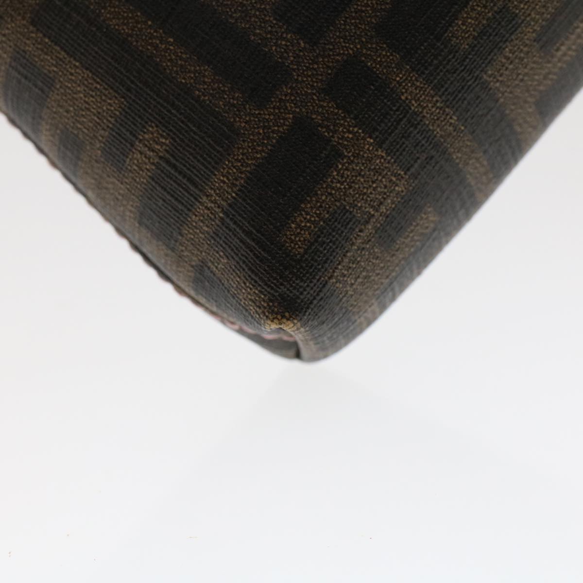 FENDI Zucca Canvas Chain Accessory Pouch Black Brown yk7984