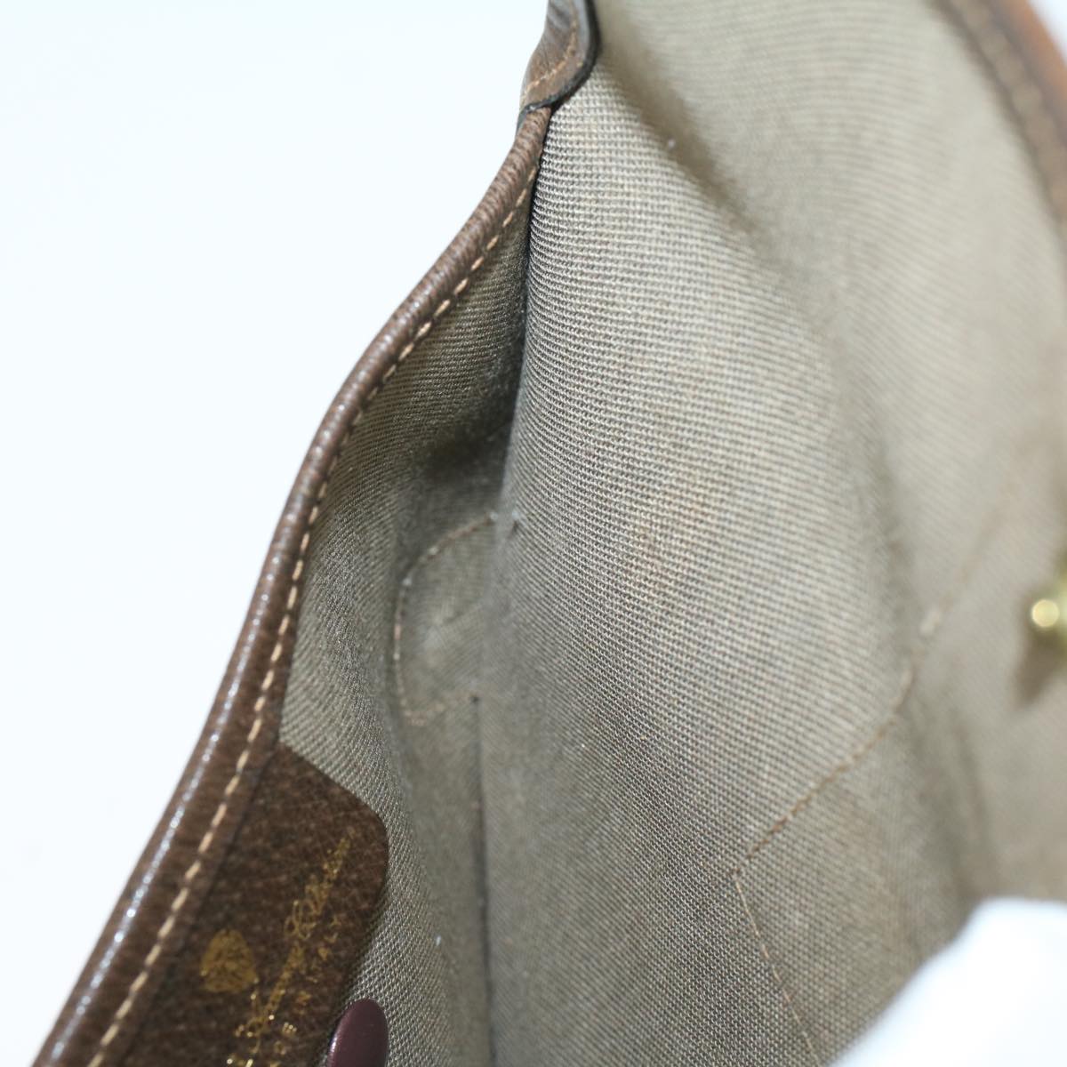 GUCCI GG Canvas Web Sherry Line Pouch PVC Leather Beige Red Green yk7986