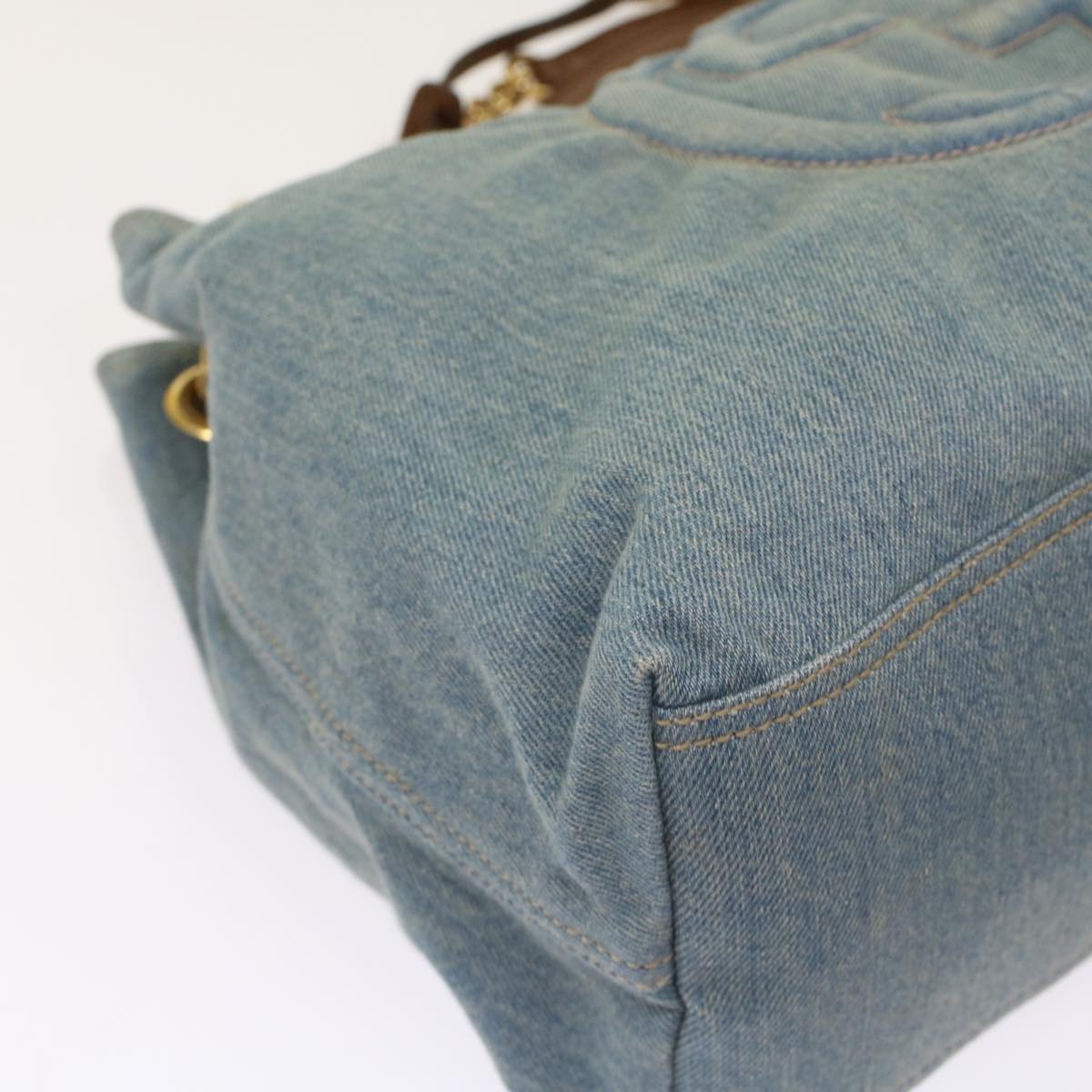 GUCCI Soho Chain Shoulder Bag Denim Blue 308982 yk7993