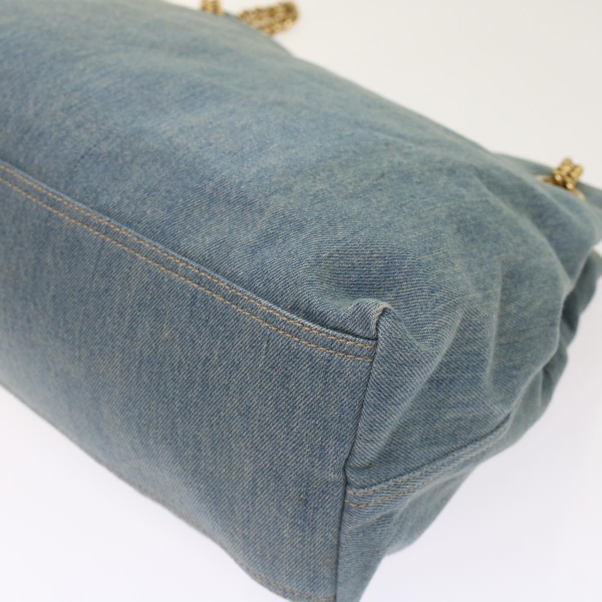 GUCCI Soho Chain Shoulder Bag Denim Blue 308982 yk7993