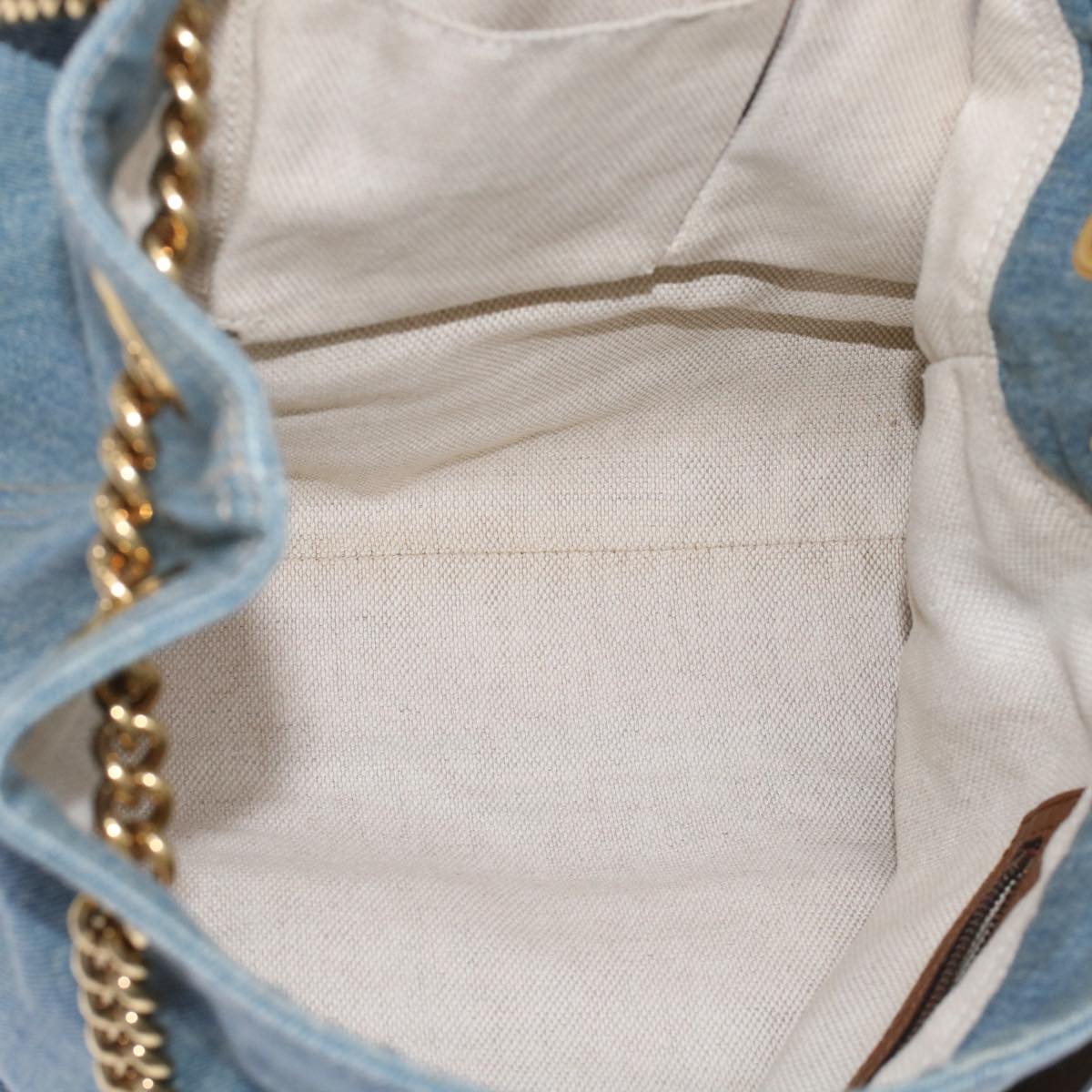 GUCCI Soho Chain Shoulder Bag Denim Blue 308982 yk7993