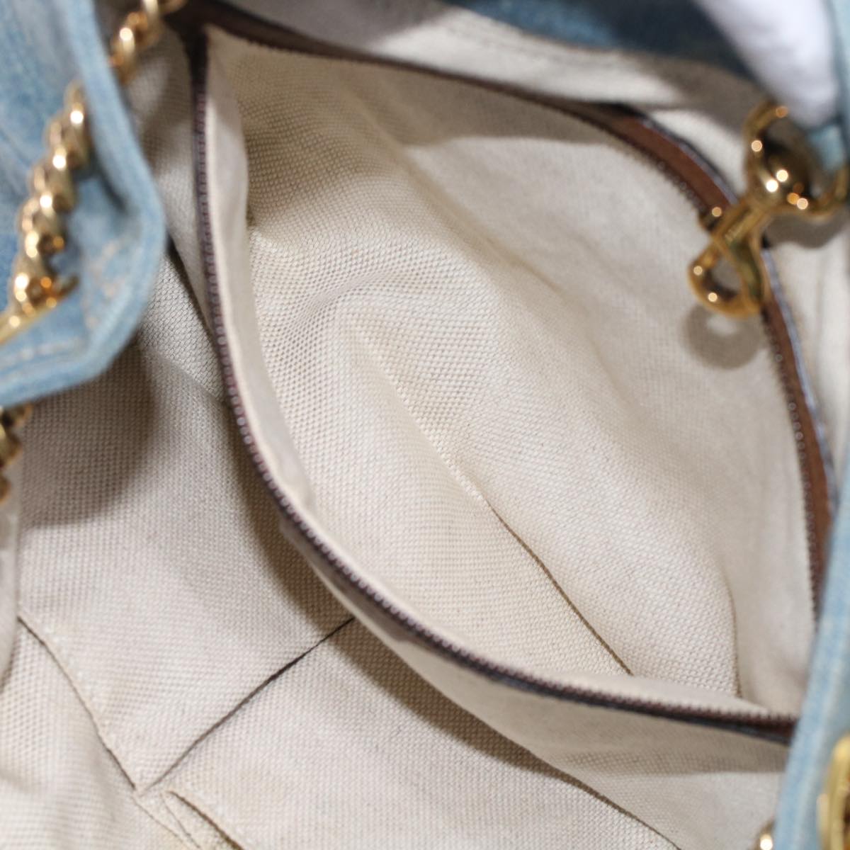 GUCCI Soho Chain Shoulder Bag Denim Blue 308982 yk7993