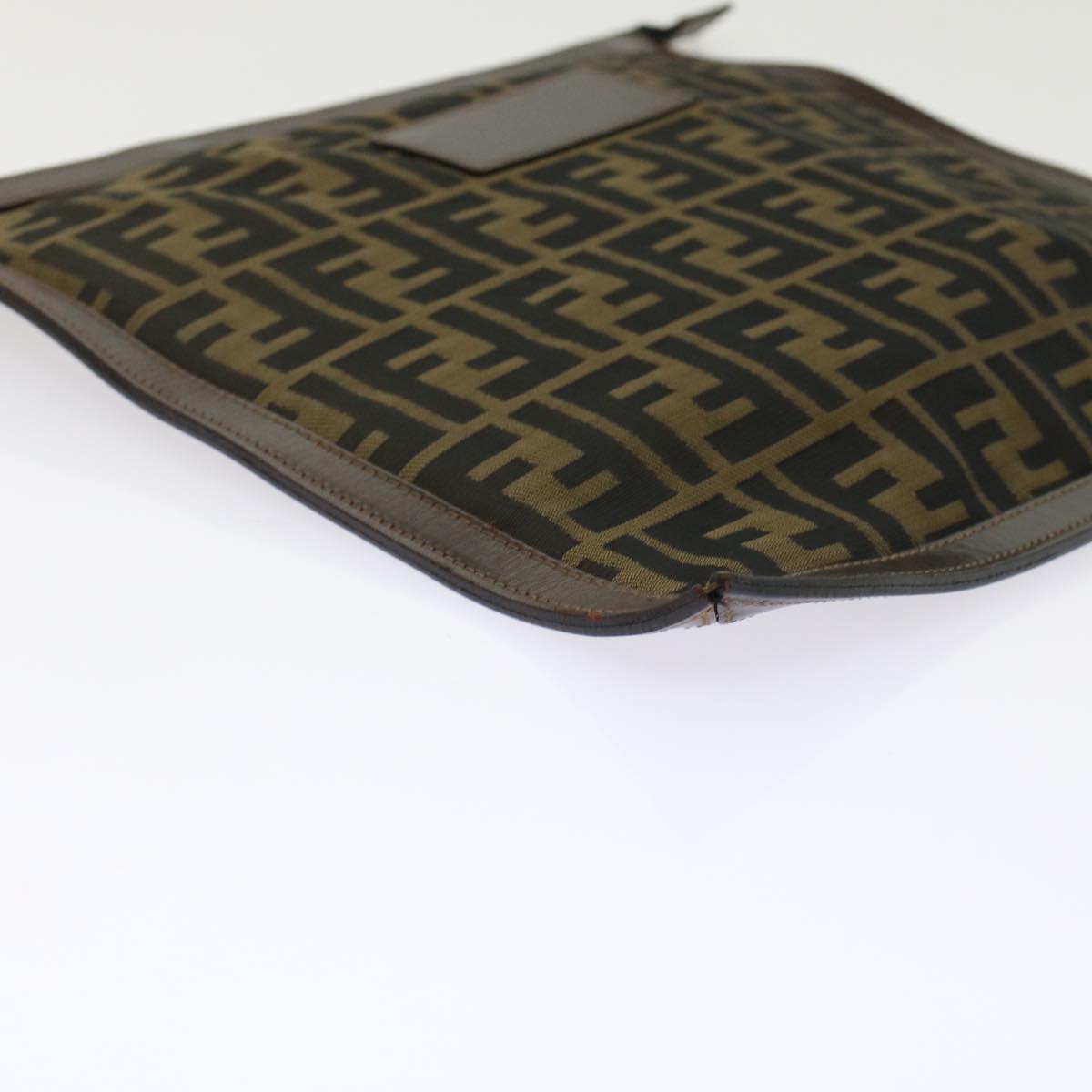 FENDI Zucca Canvas Clutch Bag Black Brown yk7995B