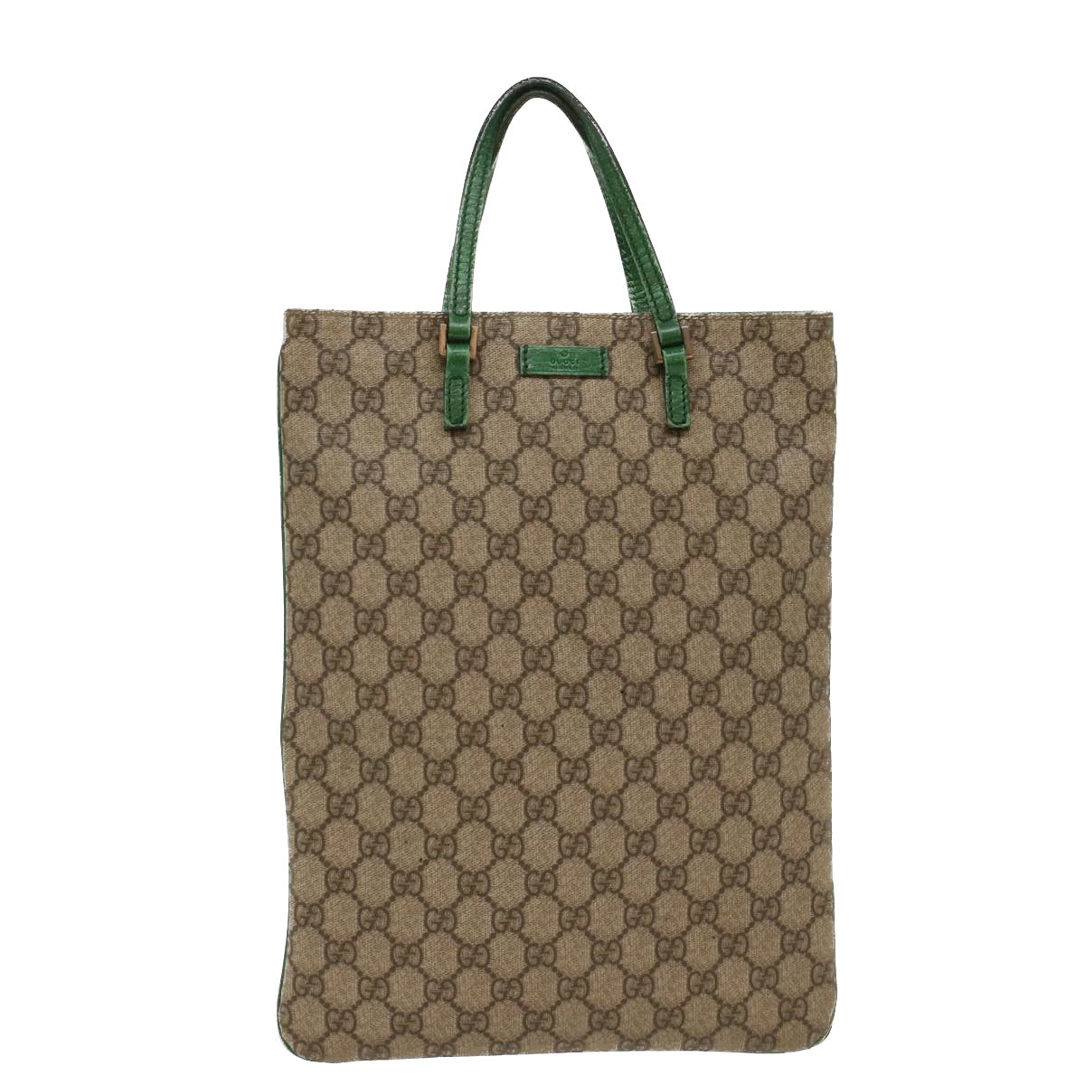 GUCCI GG Canvas Hand Bag PVC Leather Beige 117551 yk8010B