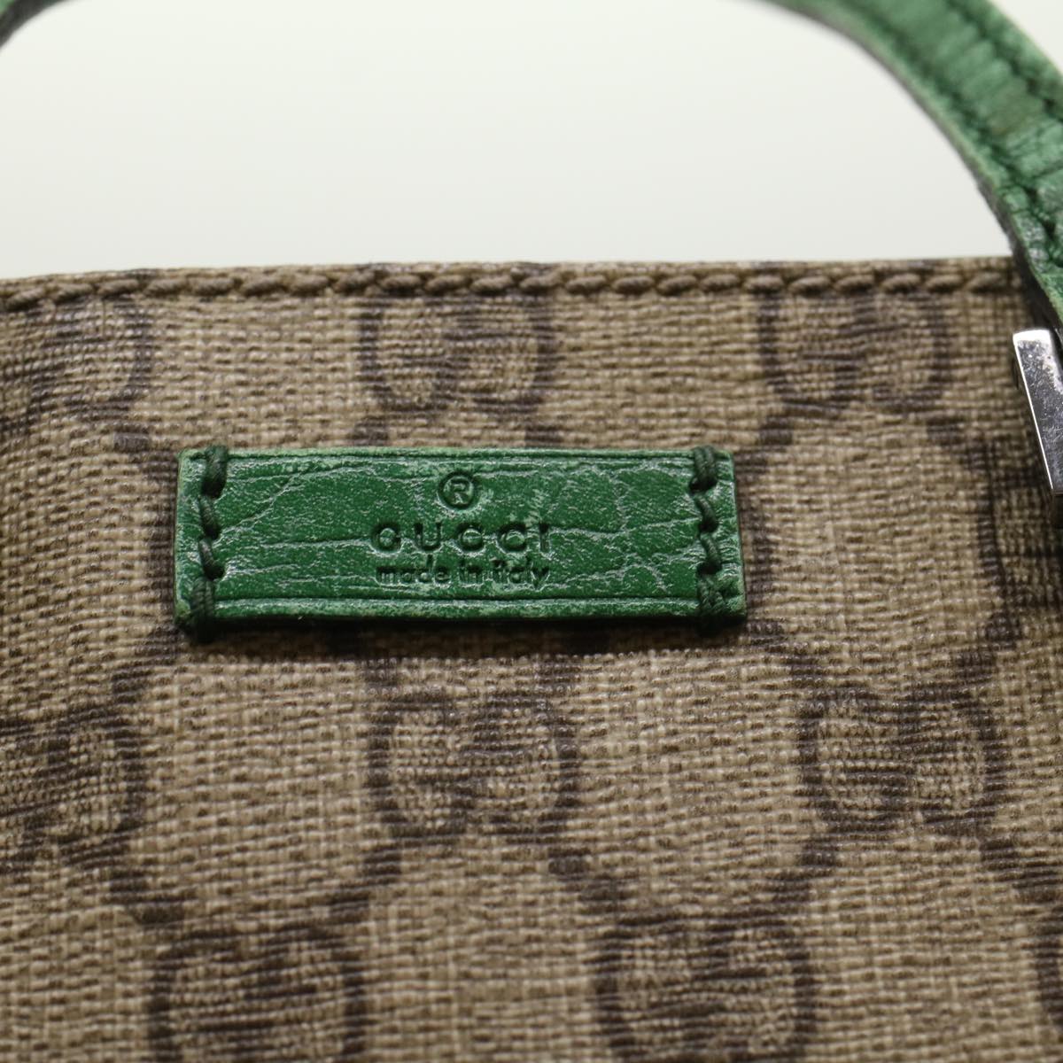 GUCCI GG Canvas Hand Bag PVC Leather Beige 117551 yk8010B