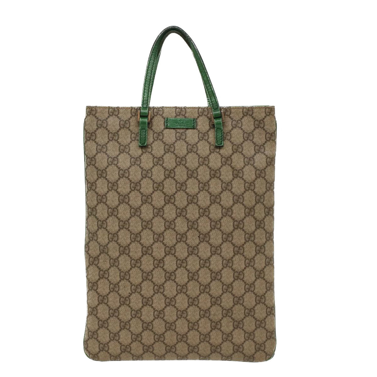 GUCCI GG Canvas Hand Bag PVC Leather Beige 117551 yk8010B