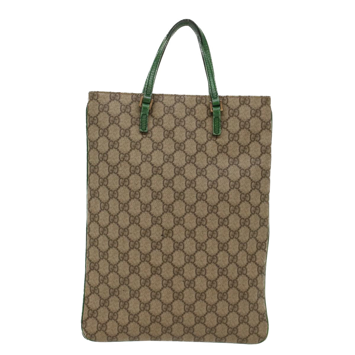 GUCCI GG Canvas Hand Bag PVC Leather Beige 117551 yk8010B