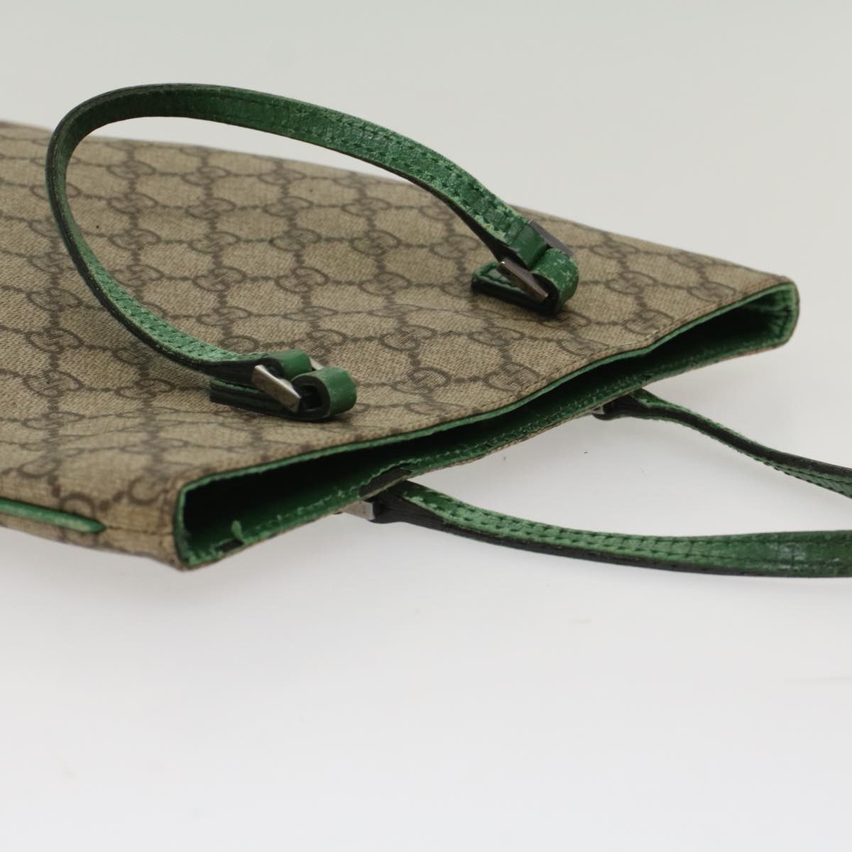 GUCCI GG Canvas Hand Bag PVC Leather Beige 117551 yk8010B