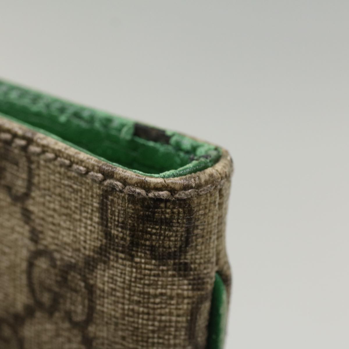 GUCCI GG Canvas Hand Bag PVC Leather Beige 117551 yk8010B
