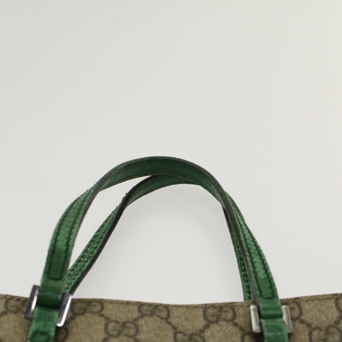 GUCCI GG Canvas Hand Bag PVC Leather Beige 117551 yk8010B