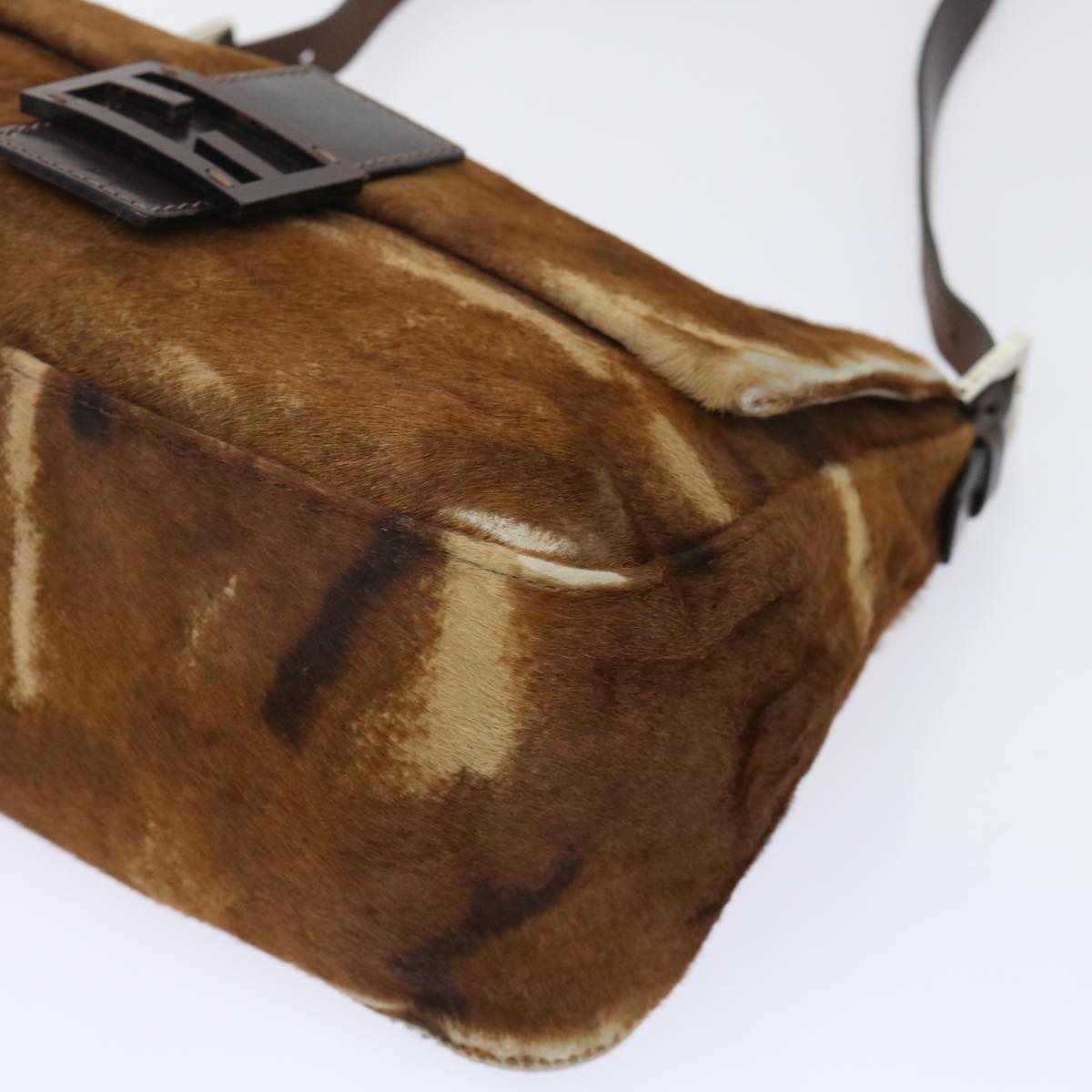 FENDI Mamma Baguette Shoulder Bag Harako leather Brown yk8030