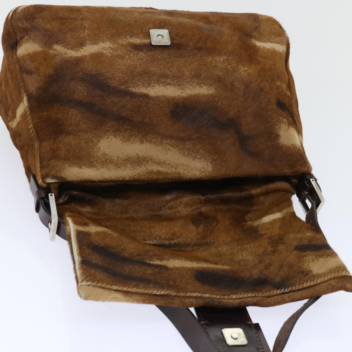 FENDI Mamma Baguette Shoulder Bag Harako leather Brown yk8030