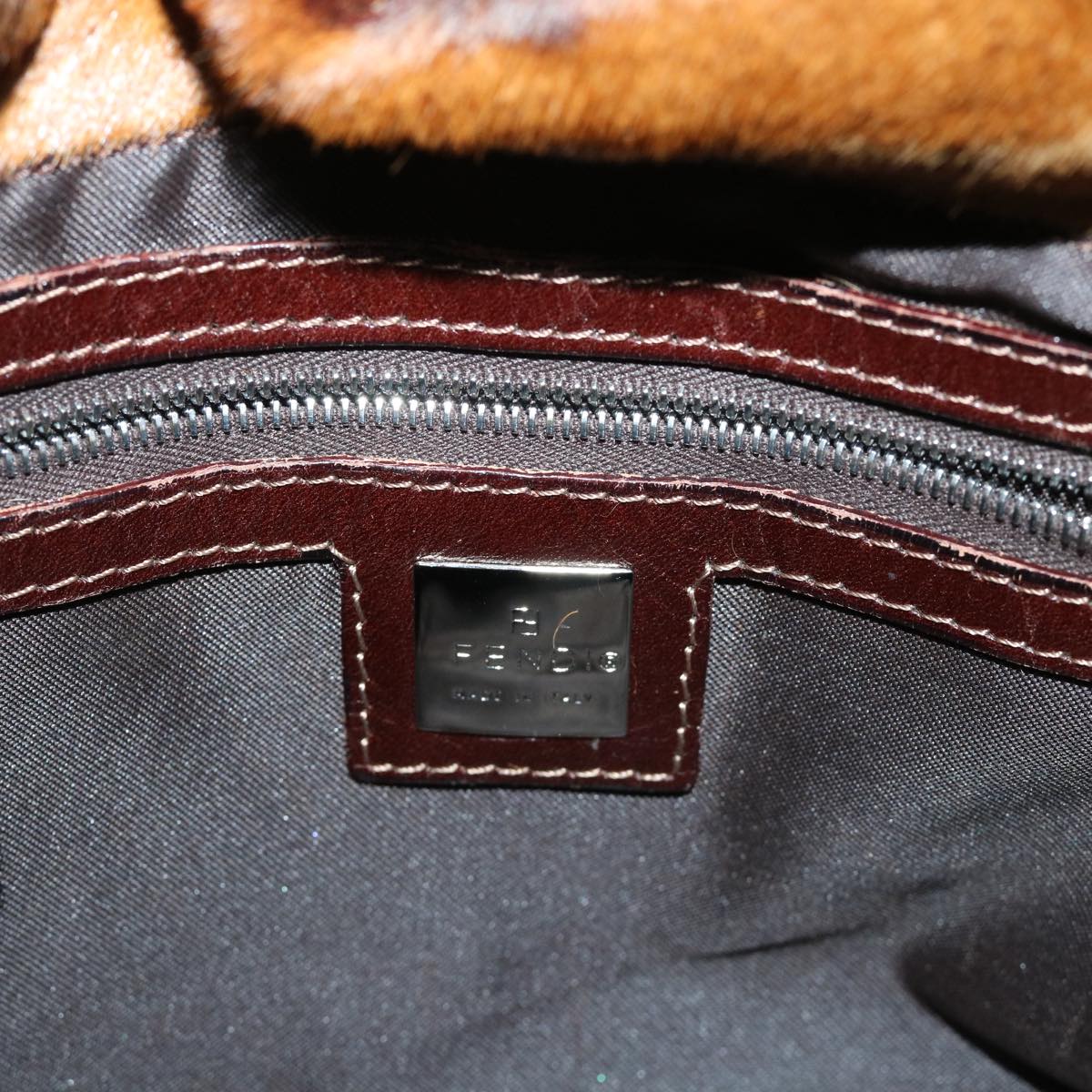 FENDI Mamma Baguette Shoulder Bag Harako leather Brown yk8030