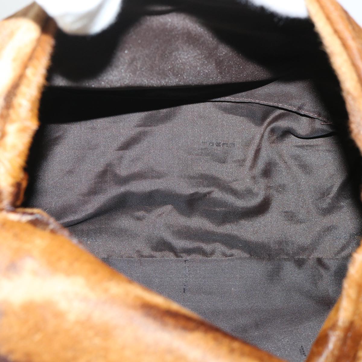 FENDI Mamma Baguette Shoulder Bag Harako leather Brown yk8030