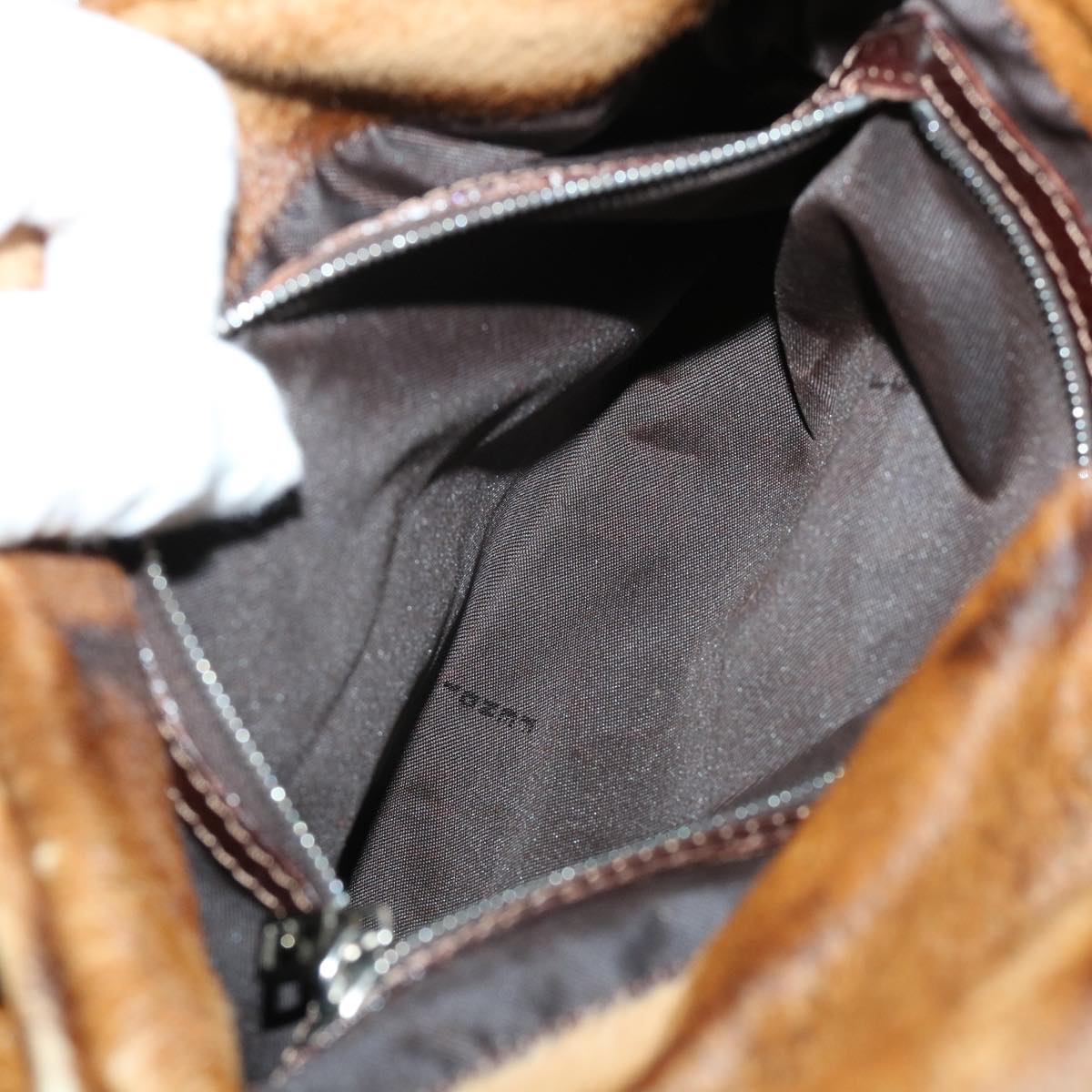 FENDI Mamma Baguette Shoulder Bag Harako leather Brown yk8030
