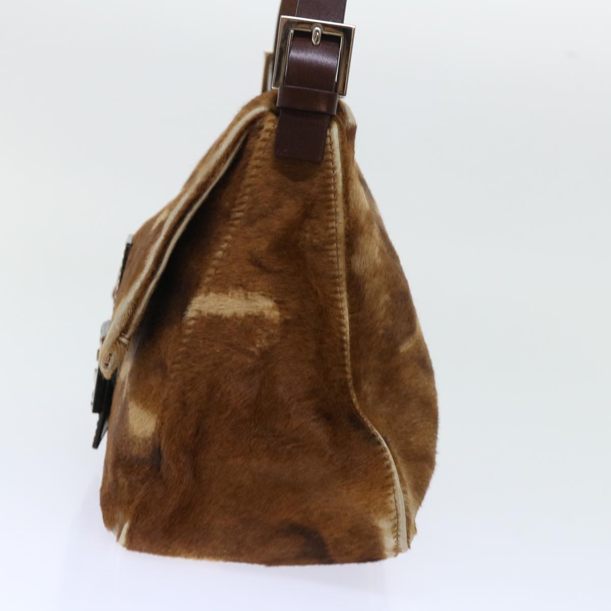 FENDI Mamma Baguette Shoulder Bag Harako leather Brown yk8030