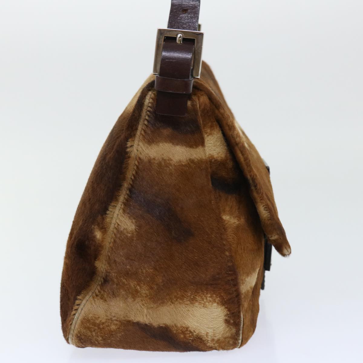 FENDI Mamma Baguette Shoulder Bag Harako leather Brown yk8030