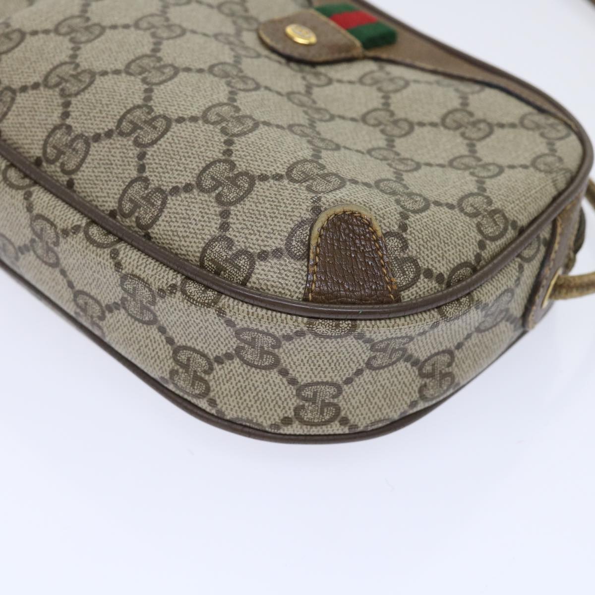 GUCCI GG Canvas Web Sherry Line Shoulder Bag Beige Red 89.02.066 yk8057