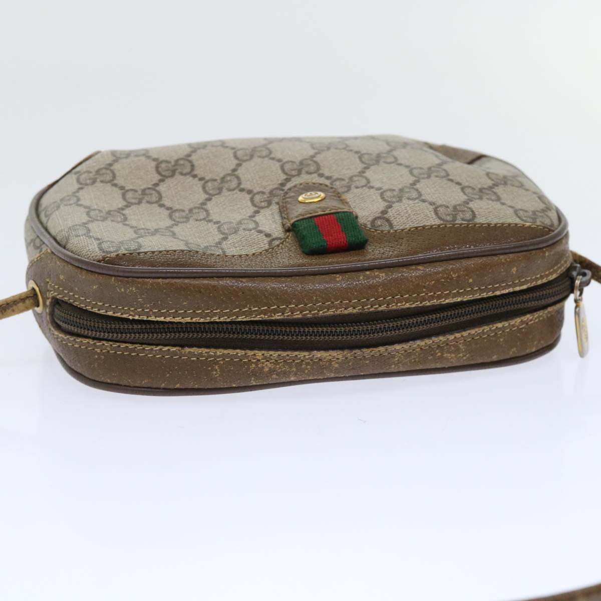 GUCCI GG Canvas Web Sherry Line Shoulder Bag Beige Red 89.02.066 yk8057