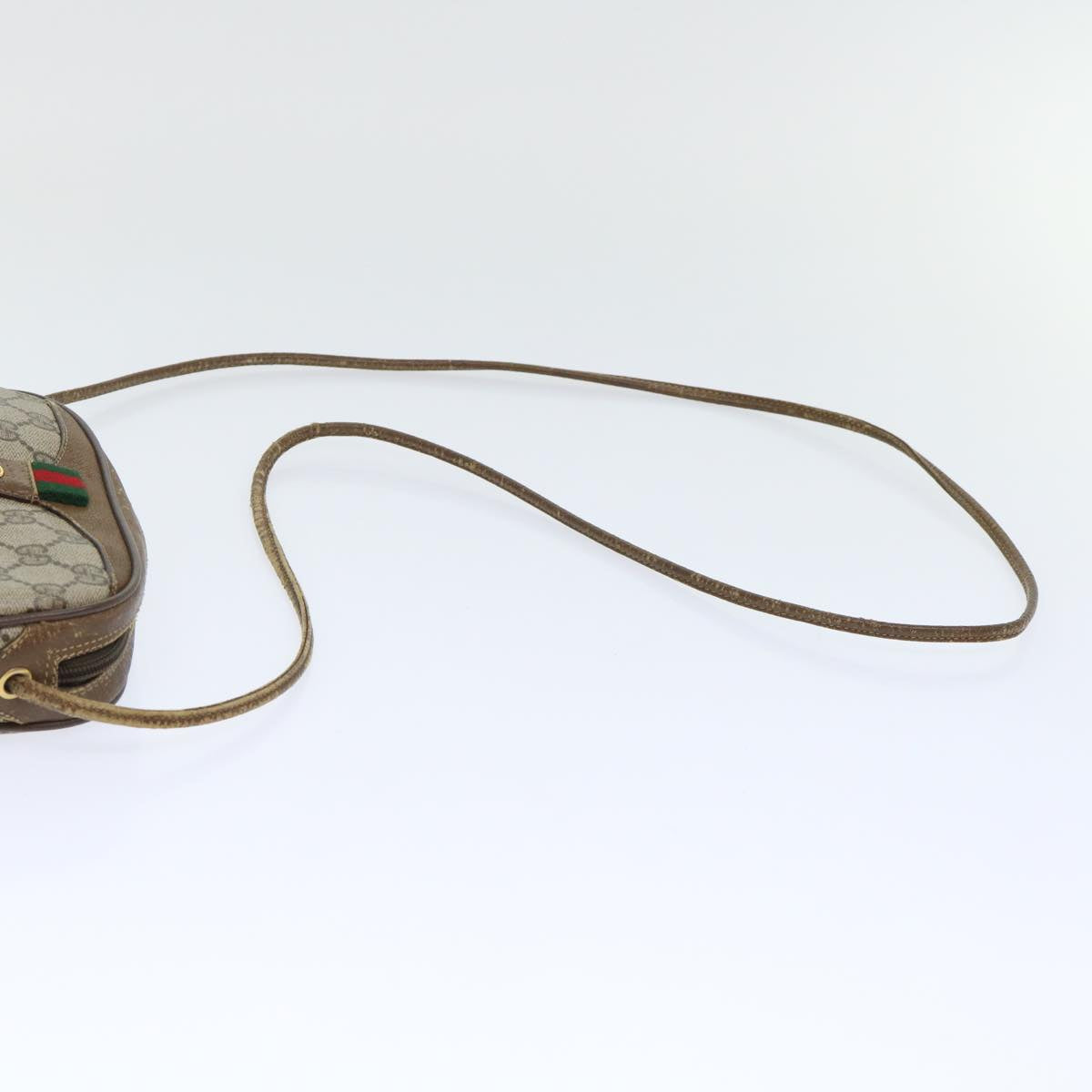GUCCI GG Canvas Web Sherry Line Shoulder Bag Beige Red 89.02.066 yk8057