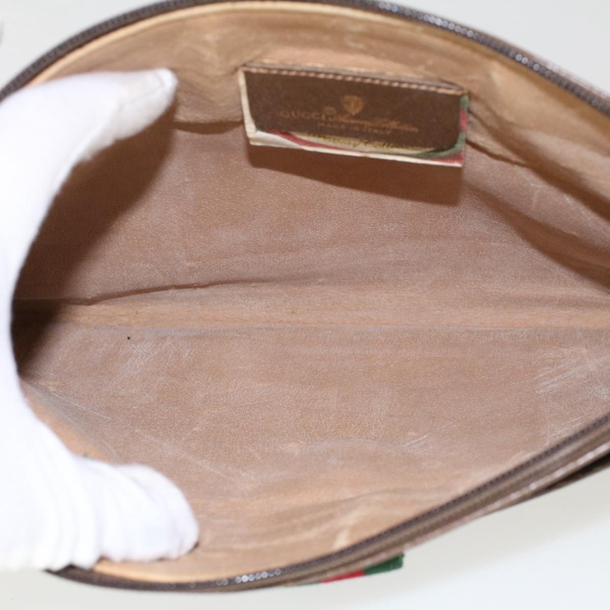 GUCCI GG Canvas Web Sherry Line Shoulder Bag Green Beige 904.02.026 yk8058