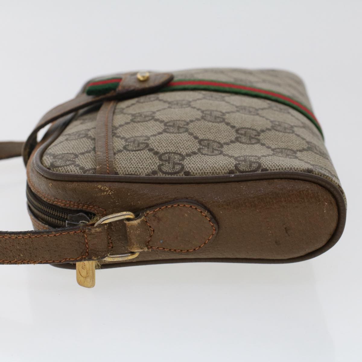 GUCCI GG Canvas Web Sherry Line Shoulder Bag Beige Red 89.02.055 yk8060