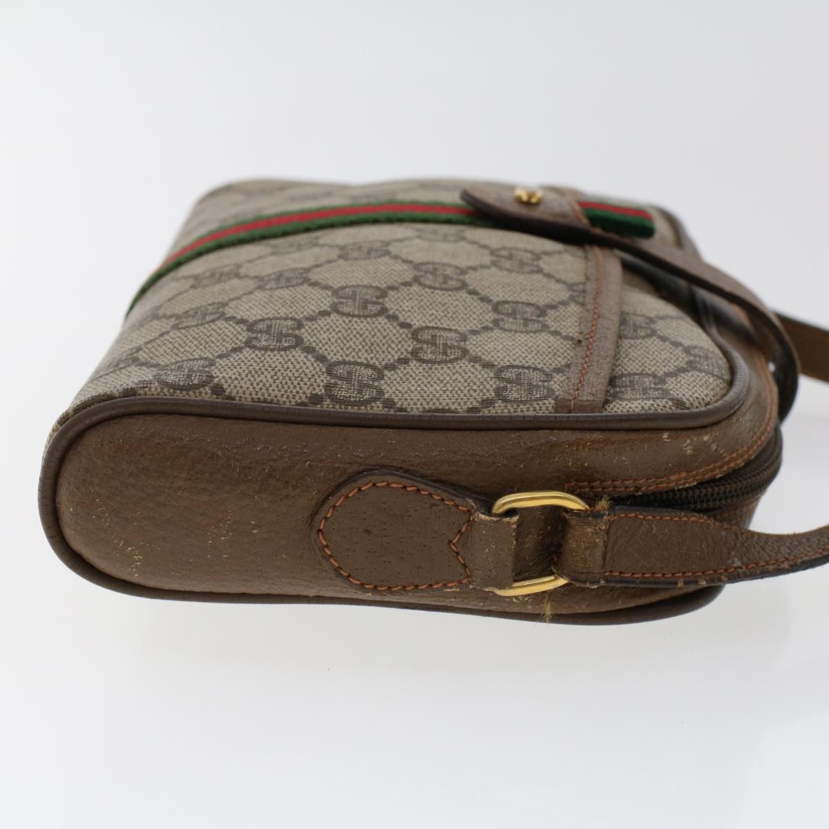 GUCCI GG Canvas Web Sherry Line Shoulder Bag Beige Red 89.02.055 yk8060