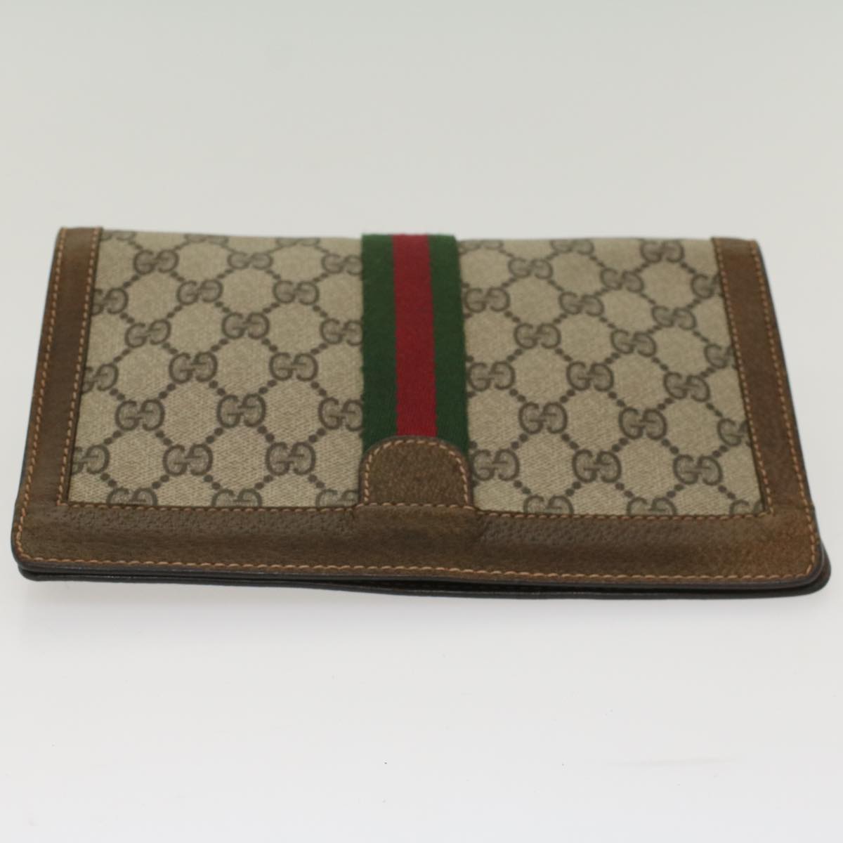 GUCCI GG Canvas Web Sherry Line Clutch Bag Beige Red 37.014.2125 yk8078