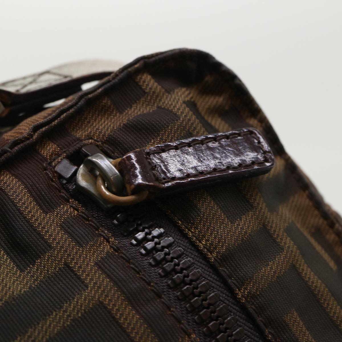 FENDI Zucca Canvas Shoulder Bag Black Brown yk8094B