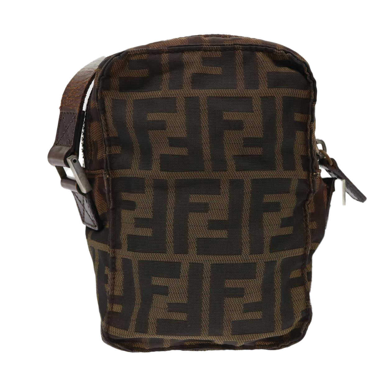 FENDI Zucca Canvas Shoulder Bag Black Brown yk8094B