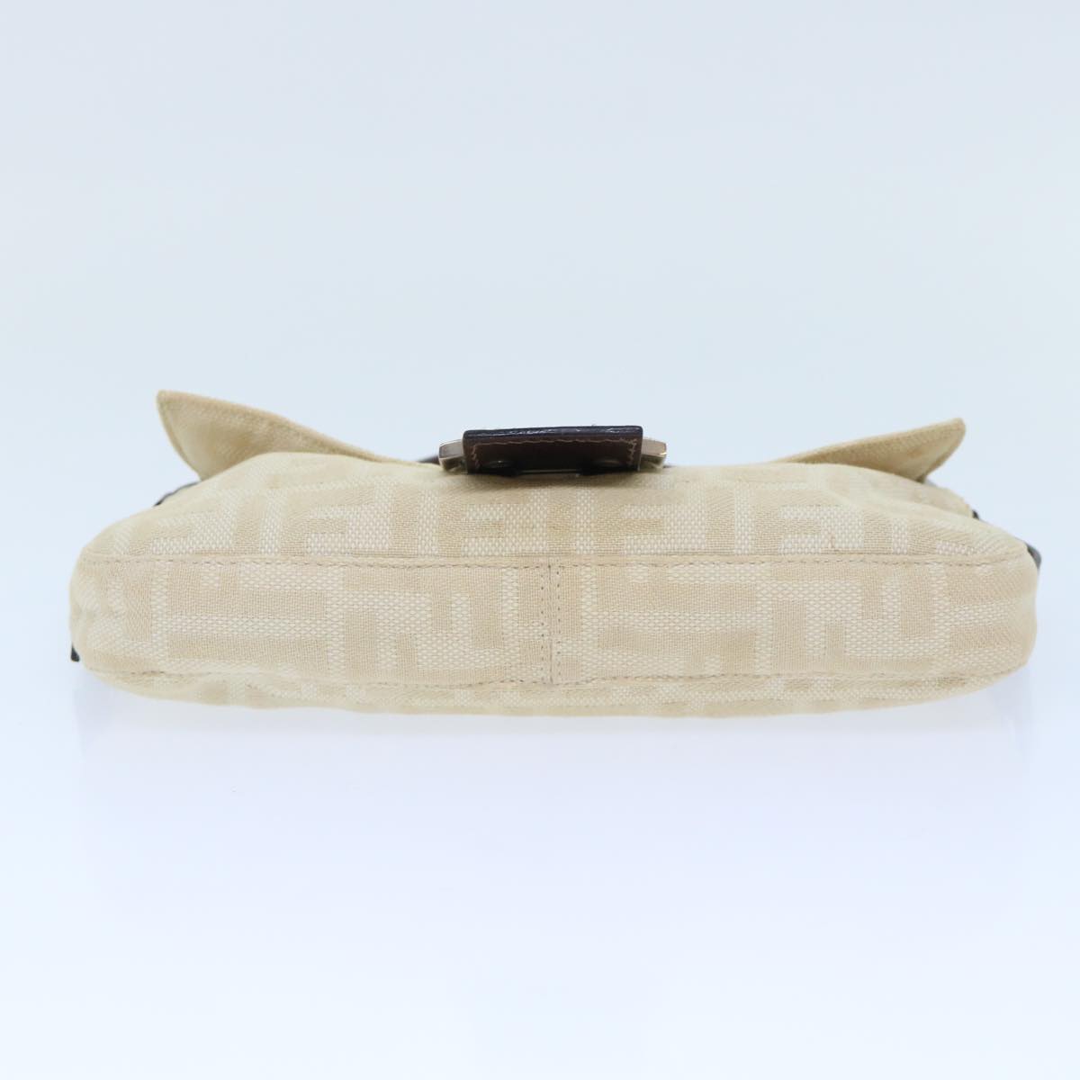 FENDI Zucca Canvas Mamma Baguette Shoulder Bag Leather Beige yk8097B