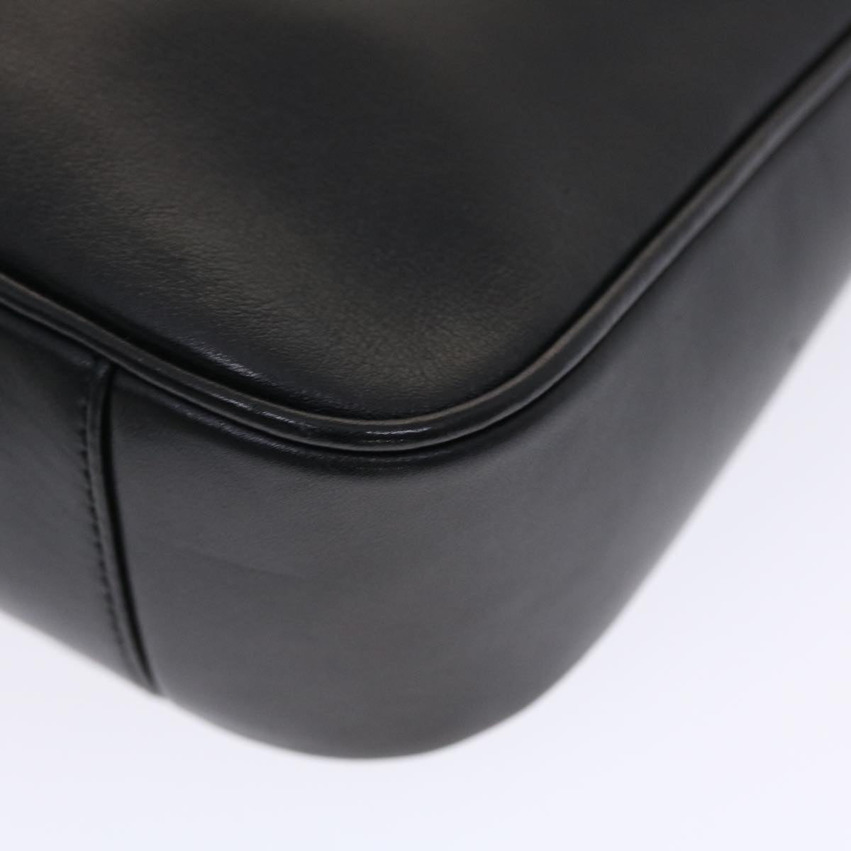 GUCCI Bamboo Shoulder Bag Leather 2way Black yk8104B